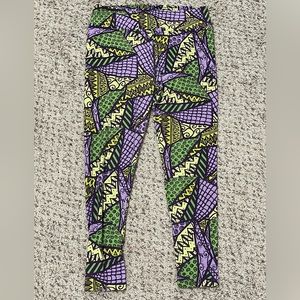 LuLaRoe Tall & Curvy Purple & Green geometric shapes
